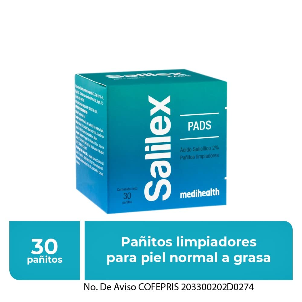 Salilex Pads | Almohadillas dermo-limpiador | libres de jabon | para Piel Grasa | 30 almohadillas