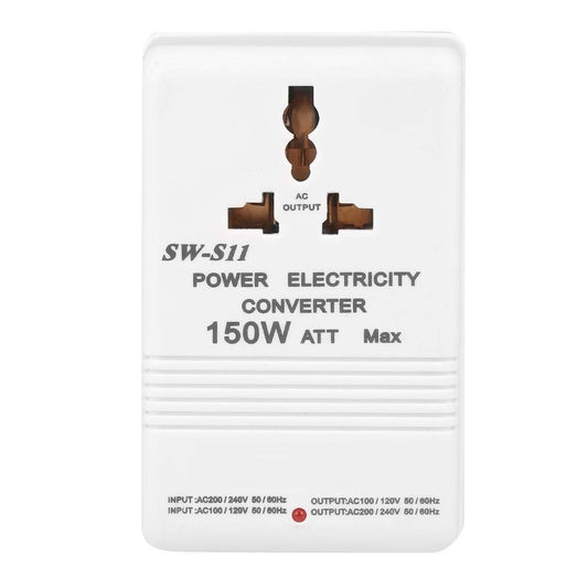 Convertidor de voltaje SW-S11 de 150 W, convertidor de voltaje reducido, transformador de doble canal, adaptador de corriente universal, 220 V-110 V, 110 V-220 V, adaptador de enchufe mundial: enchufe