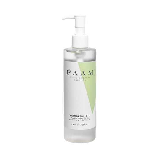 PAAM | SkinGlow Oil – Aceite Corporal Hidratante y Regenerador, Aloe Vera y Vitamina E, aceite corporal de rápida absorción, deja tu piel suave y luminosa sin dejar residuos 300 ml