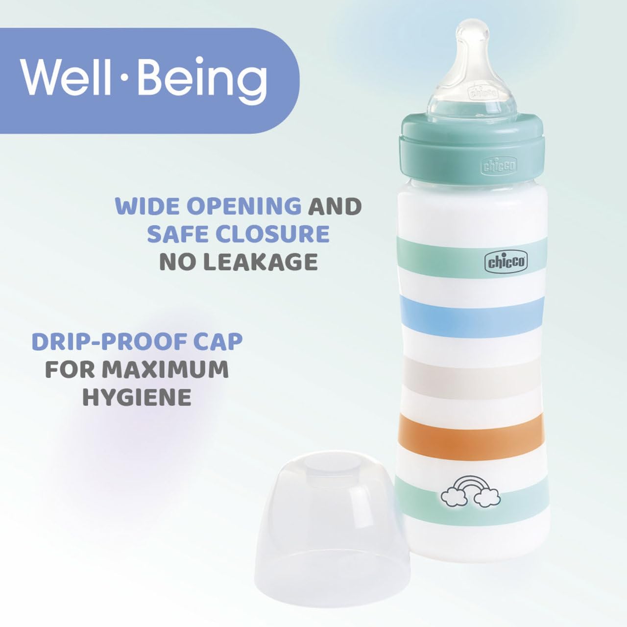 Chicco Biberón Anticólico Well Being 330 ml Verde