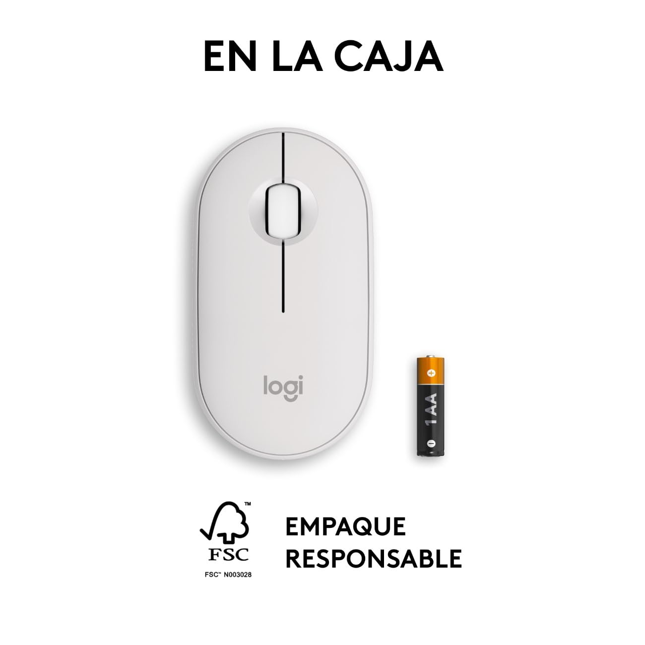 Logitech Pebble Mouse 2 M350s, estilizado Mouse inalámbrico Bluetooth, Ligero, Personalizable, clicks discretos, Easy-Switch, Windows, macOS, iPadOS, Android, ChromeOS - Blanco