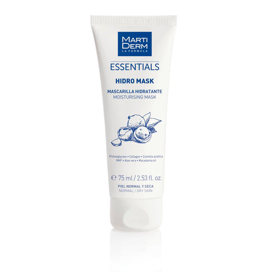 MartiDerm Hidro Mask Mascarilla facial hidratante y reafirmante. Proteoglicanos + Colageno + Centella asiatica + Aloe vera. Piel suave, firma e hidratada. - 75 ml