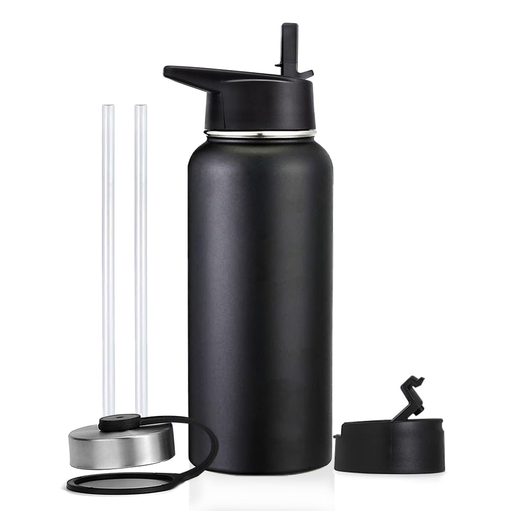 Free Wolf 40OZ Termo de Acero Inoxidable A Prueba de Fugas Con 3 Tapas y Asa, Doble Aislamiento Térmico para 24 Horas de Agua Fría y 12 Horas de Caliente