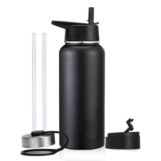 Free Wolf 40OZ Termo de Acero Inoxidable A Prueba de Fugas Con 3 Tapas y Asa, Doble Aislamiento Térmico para 24 Horas de Agua Fría y 12 Horas de Caliente