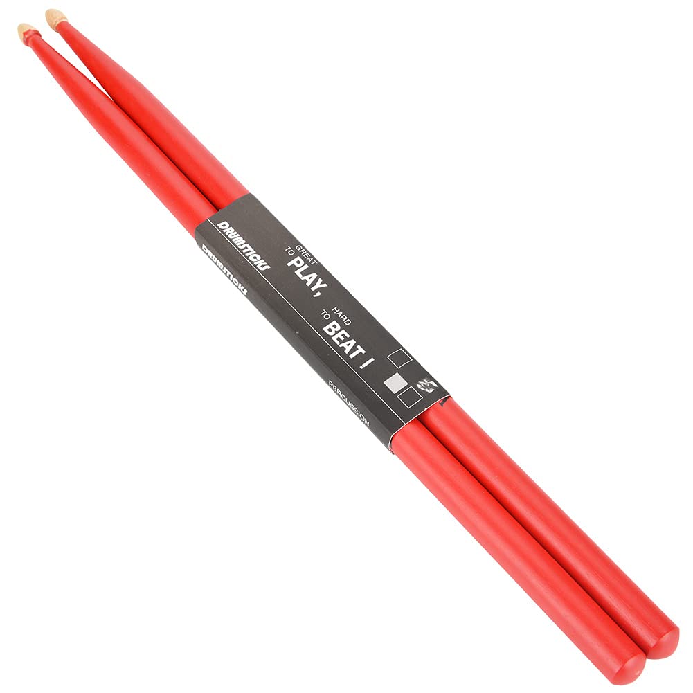Alomejor Baquetas 5A Baquetas Ligeras Durables Baquetas de Arce Baquetas Accesorios para Instrumentos Musicales para ni?os J¨®Venes(41 * 4 * 2cm-Rojo)