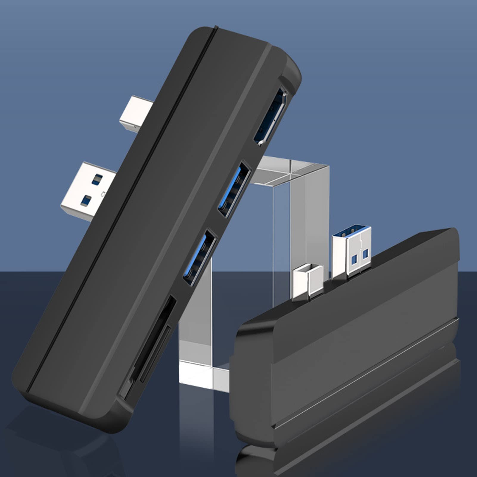 ciciglow para Docking Station, 5 en 1 4K Resolución 5Gbps Speed USB Hub Multiport Adapter, para Pro 4/5/6, para 10, para 8, para 7, para Vista, para XP(Negro)