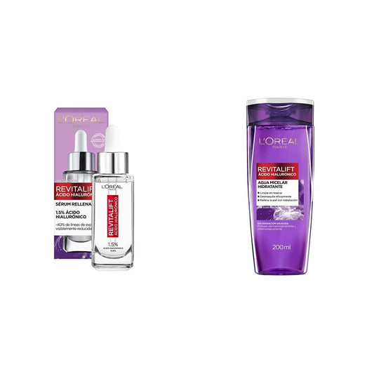 L'Oreal Paris Serum Facial Anti Arrugas Acido Hialuronico Revitalift L'Oreal Paris+L'Oreal Paris Agua Micelar Con Acido Hialuronico 200 Ml. L'Oreal Paris