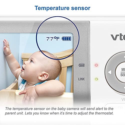 Monitor de Vídeo VTech Blanco con Batería de 19 Horas y Zoom Panorámico para Bebé