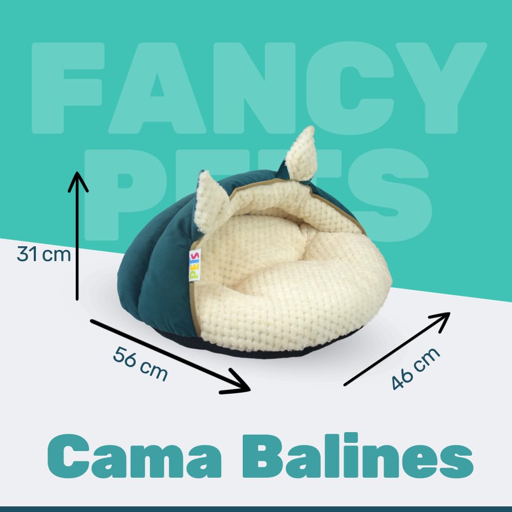 Fancy Pets Cama para Gato Balines Mix – Cueva Acolchada Antideslizante de Poliester para Mascotas