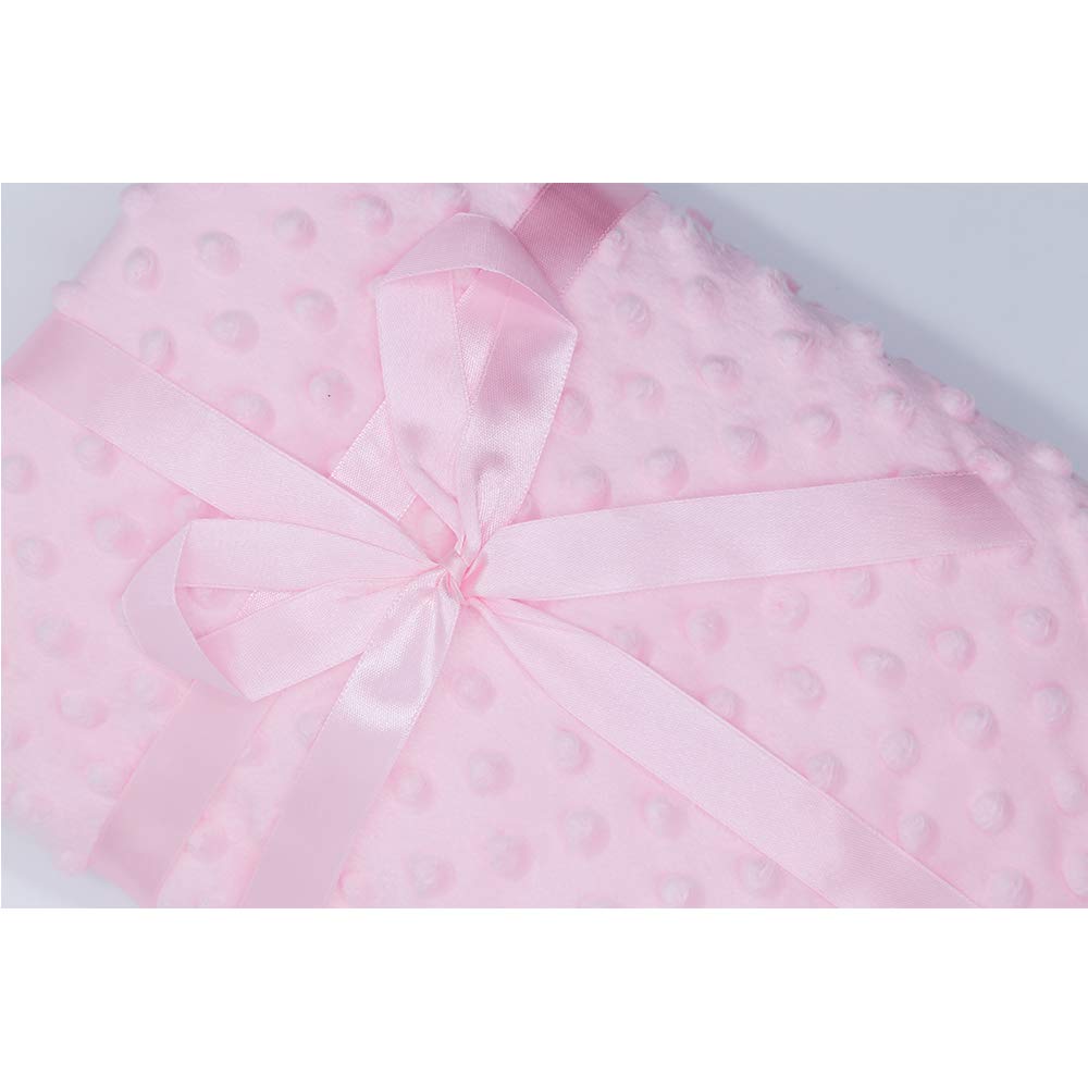Annlaite - Manta unisex para bebé, suave para bebé, manta de forro polar Sherpa de 30 x 40 pulgadas, color rosa