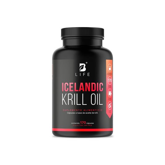 B Life Aceite de Krill | 170 cápsulas | 1000 mg de (EPA y DHA) con Astaxantina y Fosfolípidos | Icelandic Krill Oil.