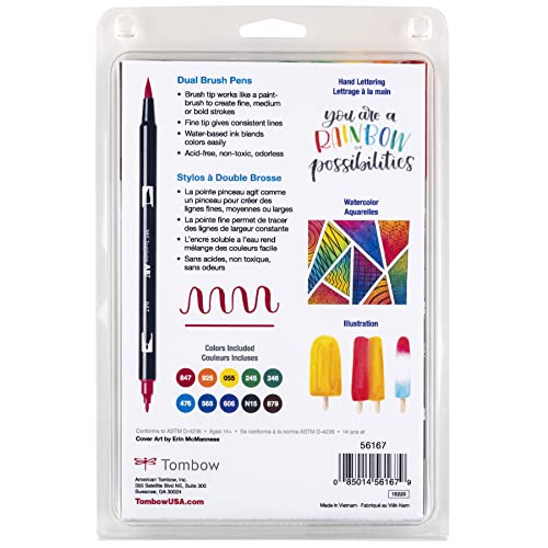 Rotuladores Artísticos Tombow Primarios Doble Pincel Paquete de 10