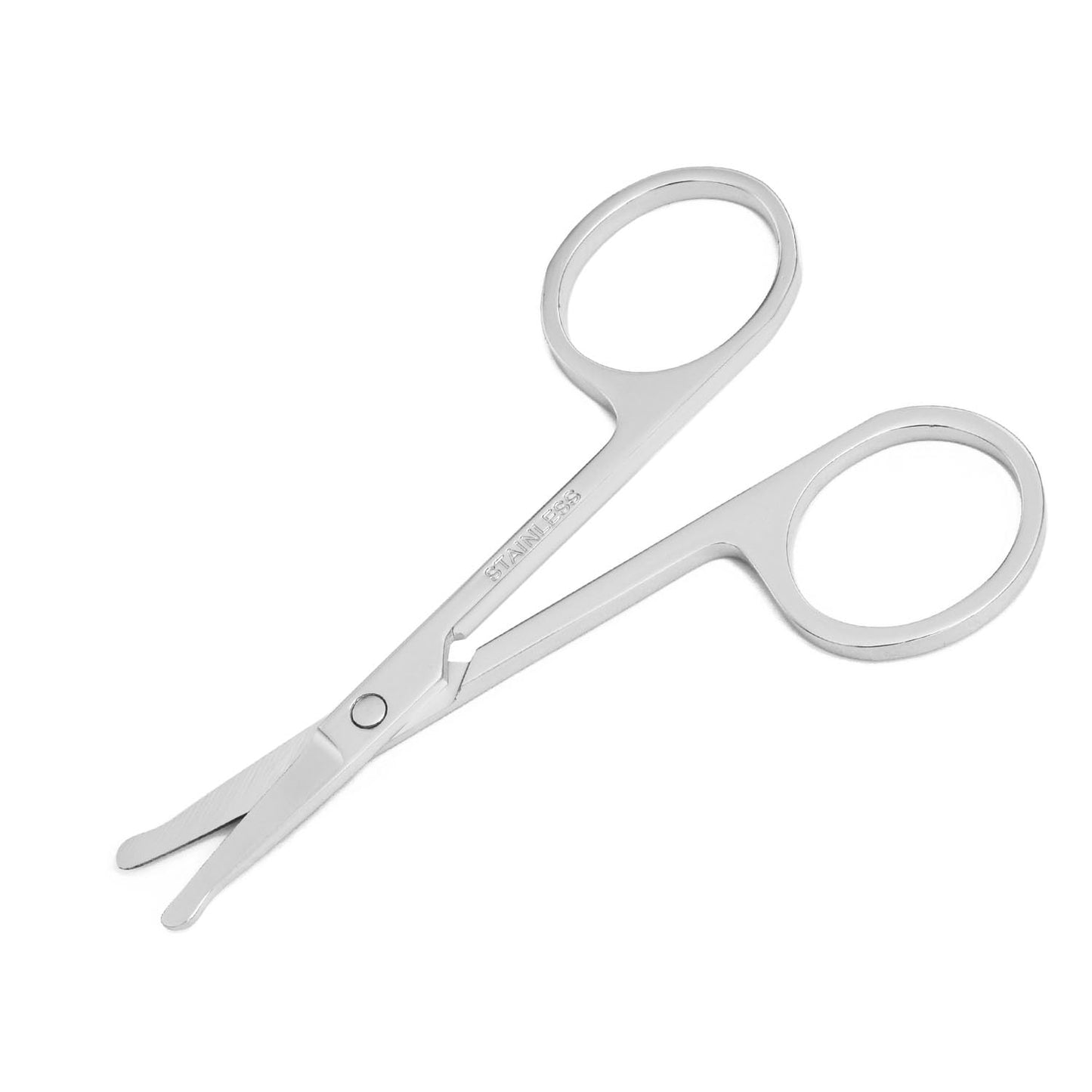 Motanar - Tijeras de punta redonda para orejas de cejas, barba, bigote y barba, multiusos, redondas, para cuidado del cabello, para hombres, mujeres y bebés (plata)