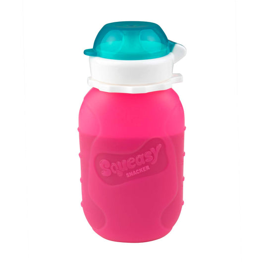 Squeasy Snacker Silicone Reusable Food Pouch Rosado 6oz