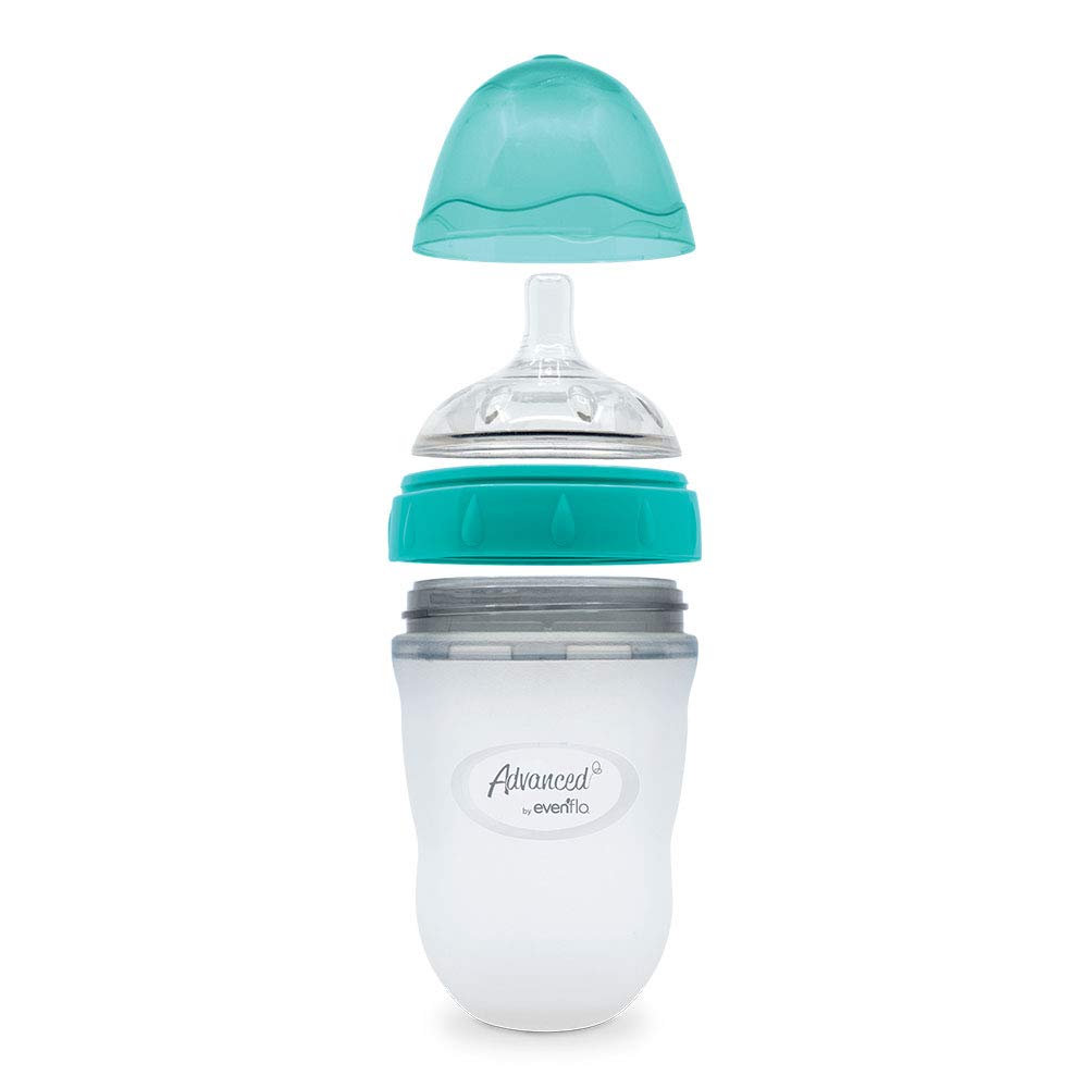 Advanced By Evenflo, Biberón Soft Natural, Silicón, Color Teal, 6Oz, Paquete de 1