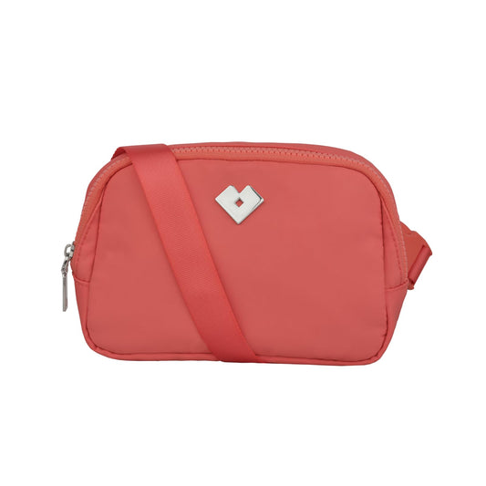 LuckyLy Cangurera para Mujer Deportiva y de Viaje, Bolsa Crossbody y Bandolera tipo Riñonera, Ligera, Repelente al Agua y con Múltiples Compartimentos, Regalos para Mujer y Mamá – Modelo Mina, Coral