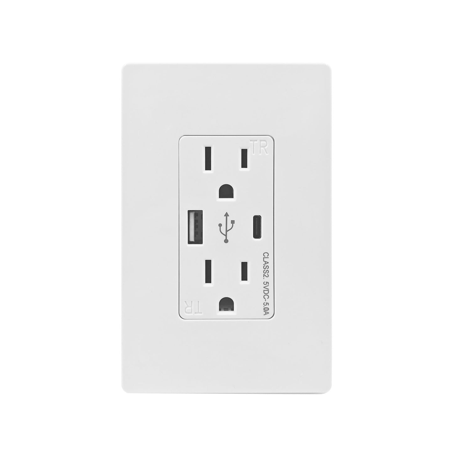 KELEK Contacto Duplex con Salida USB-A y USB-C (Blanco)