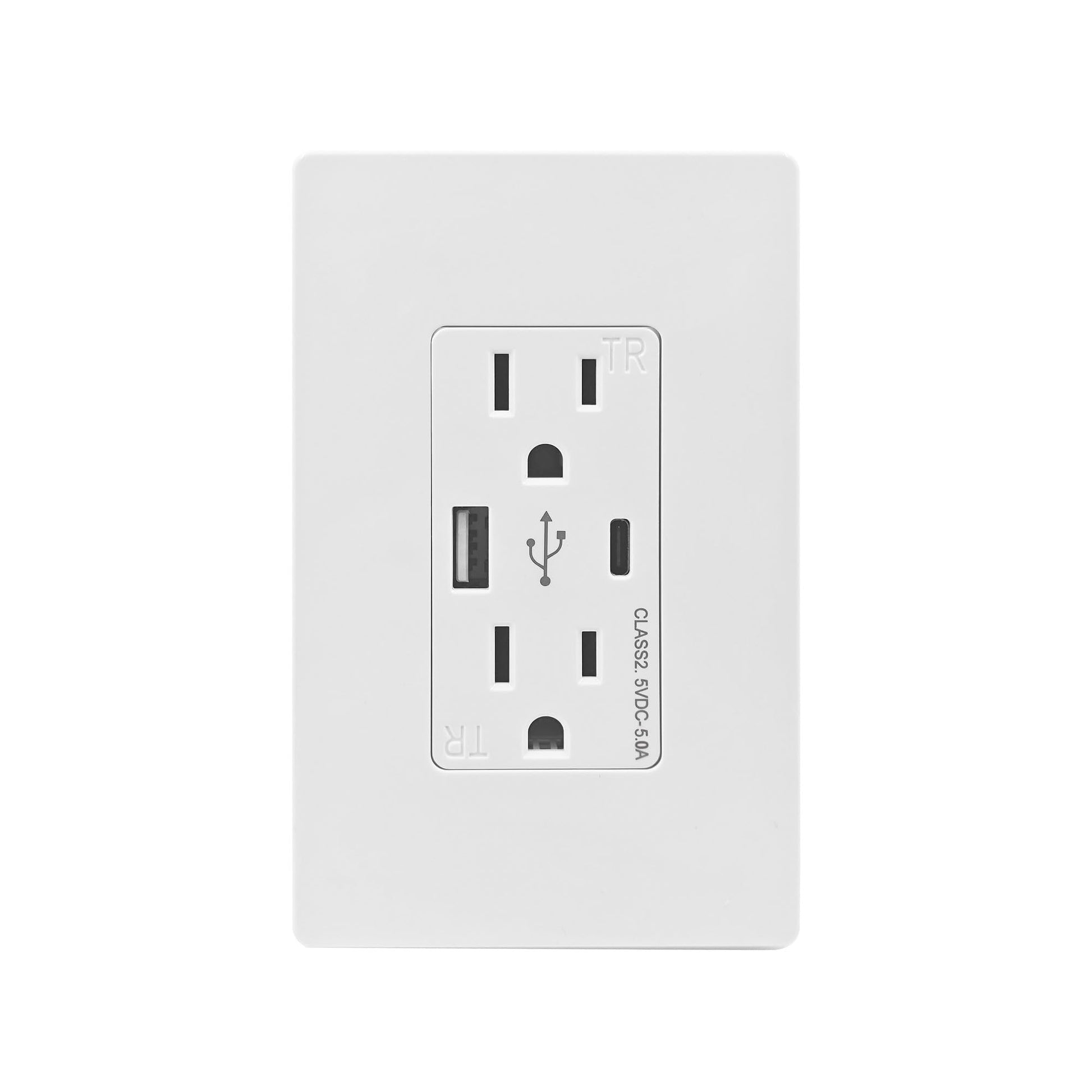 KELEK Contacto Duplex con Salida USB-A y USB-C (Blanco)