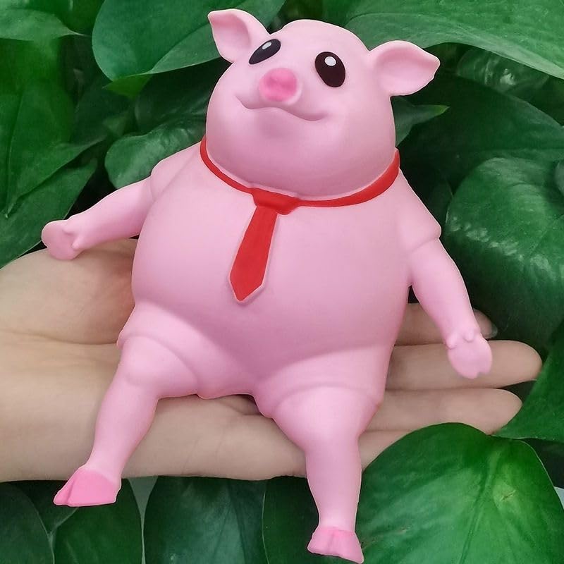 JINSUPIN - Juguete blando de cerdo rosa - Adorable juguete de descompresión para aliviar el estrés, diversión perfecta para niños y adultos (cerdo mediano)