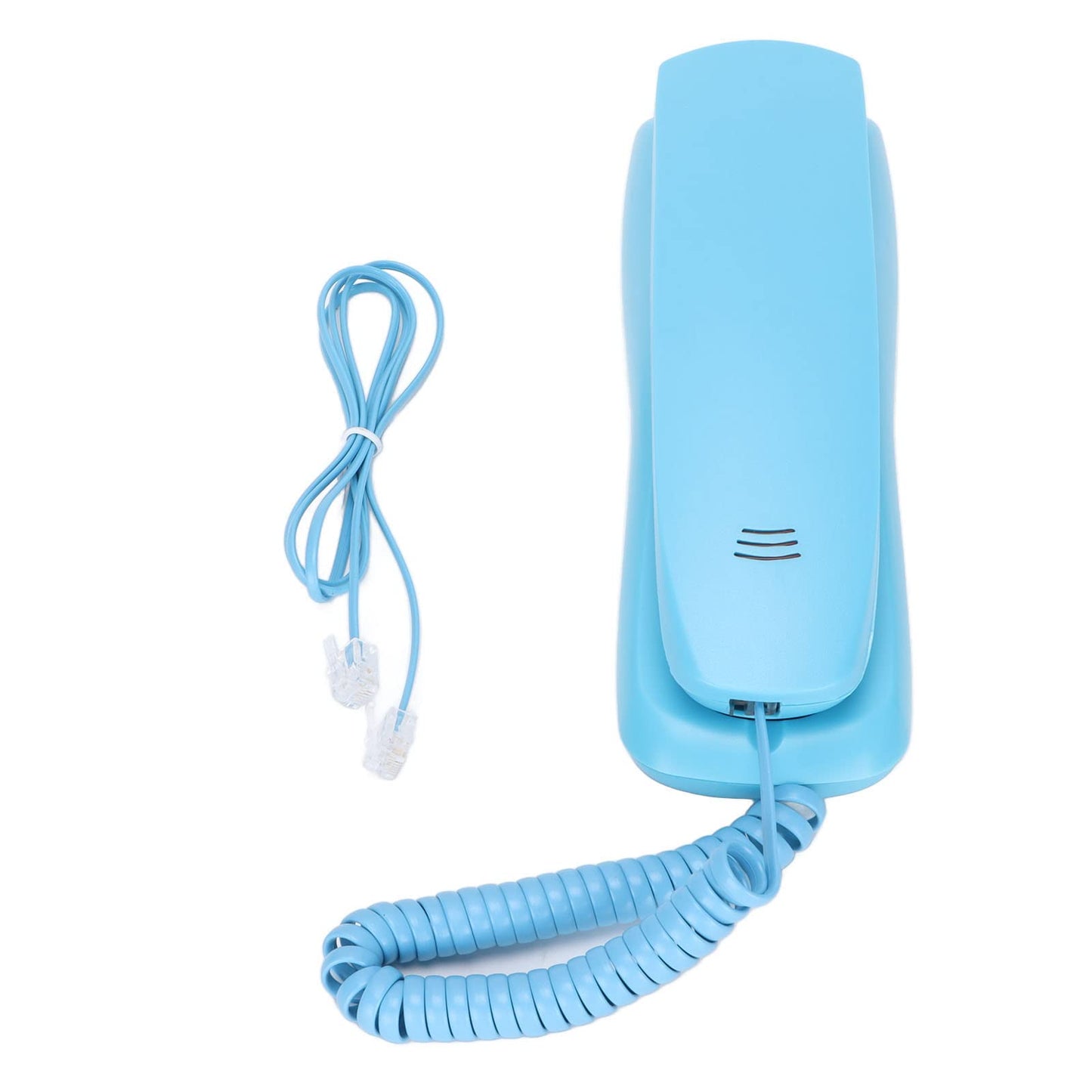 YYOYY Teléfono de Montaje en Pared, Teléfono de Escritorio con Cable, con Función de Silencio/Pausa/Remarcación, Voz de Llamada Clara, Mini Línea Fija Liviana, para Oficina en Casa, Hotel(Azul)