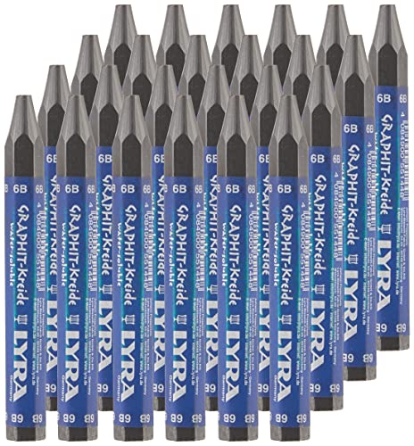 LYRA 5633240 - Lápices de grafito (varios grados, solubles en agua, 24 ceras), color negro