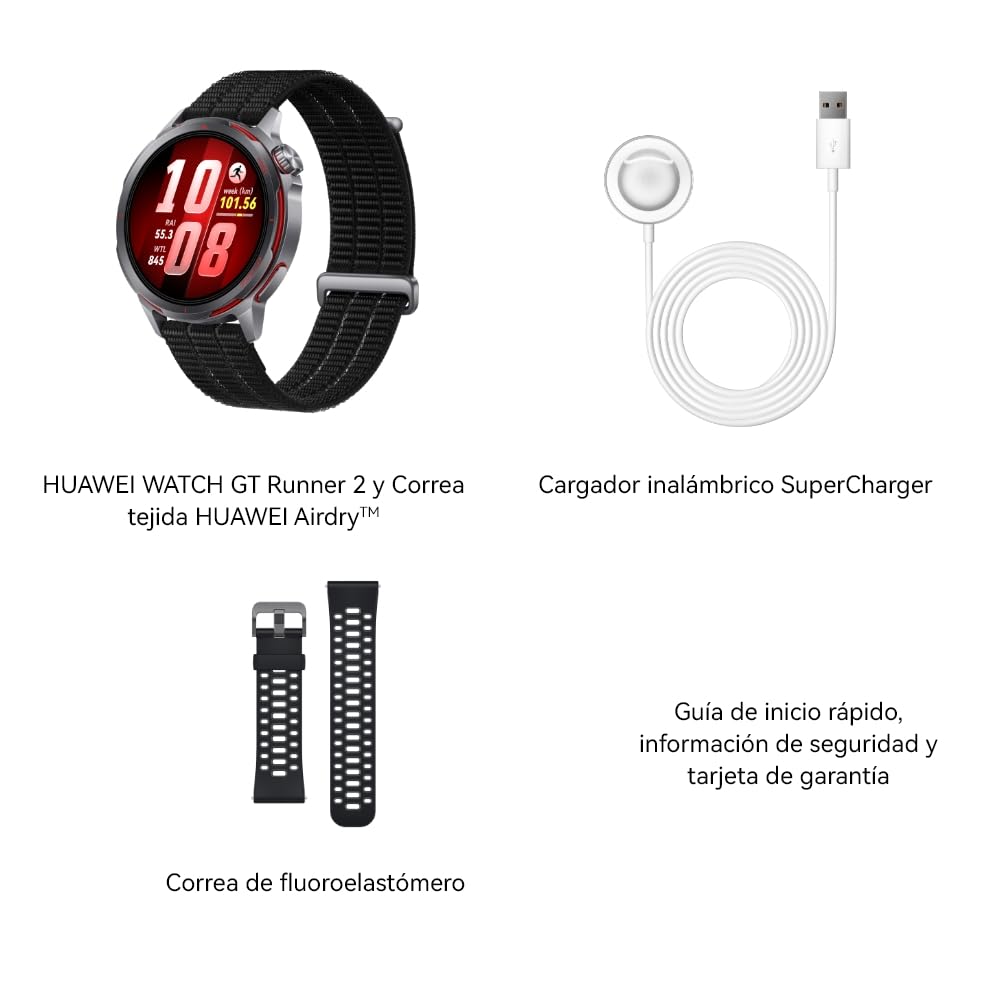 Smartwatch HUAWEI Watch GT Runner 2 Negro con GPS para Running y Pago NFC