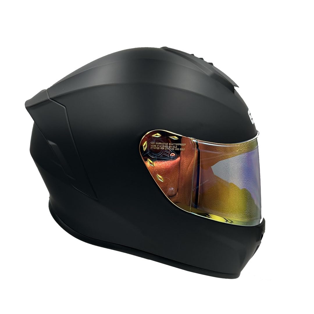 Casco Motocicleta Integral Marca - Edge - Frankie - Full Face - Certificado Dot - Moto Cascos de para Guantes Funda (Frankie Negro, XL)