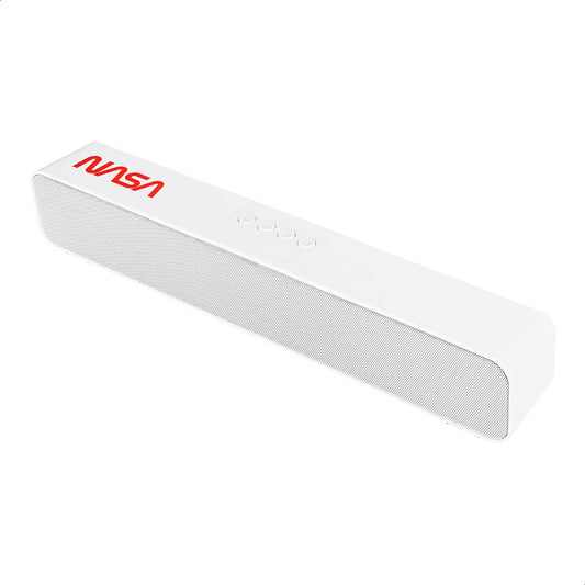 TECHZONE NASA Barra de Sonido, Bocina Bluetooth V5.0 Conexión TWS Batería Recargable, AUX TF/USB/FM, Color Blanco