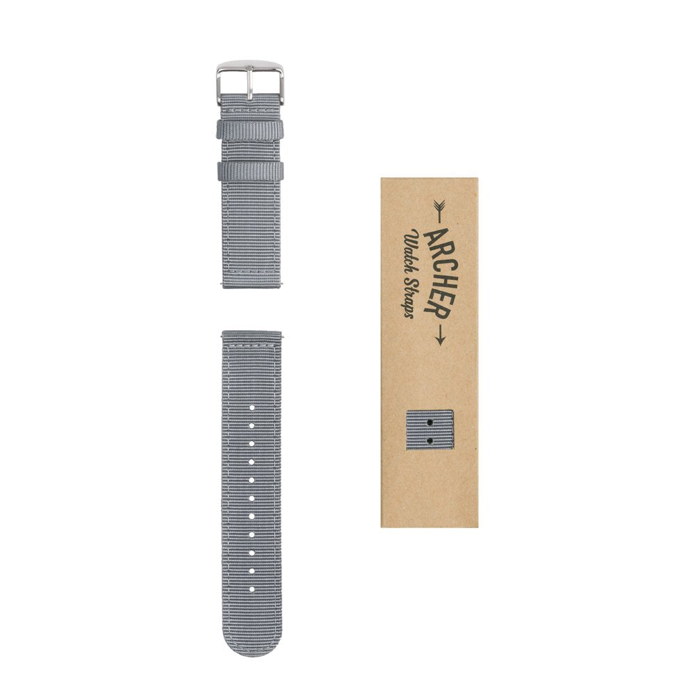 Correa de Reloj Archer Gris Nailon Premium de Liberación Rápida 20mm