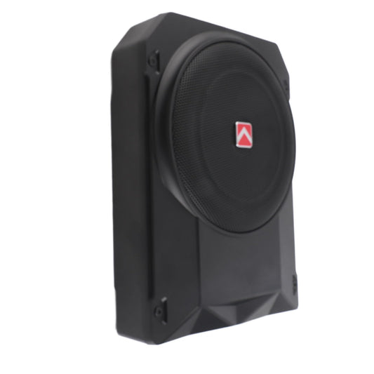 Jiawu Subwoofer de automóvil de 10 Pulgadas y 800 W con Amplificador Incorporado Debajo del Asiento, Kit de cableado e iluminación Ambiental Multicolor, Entrada de Nivel Alto y bajo