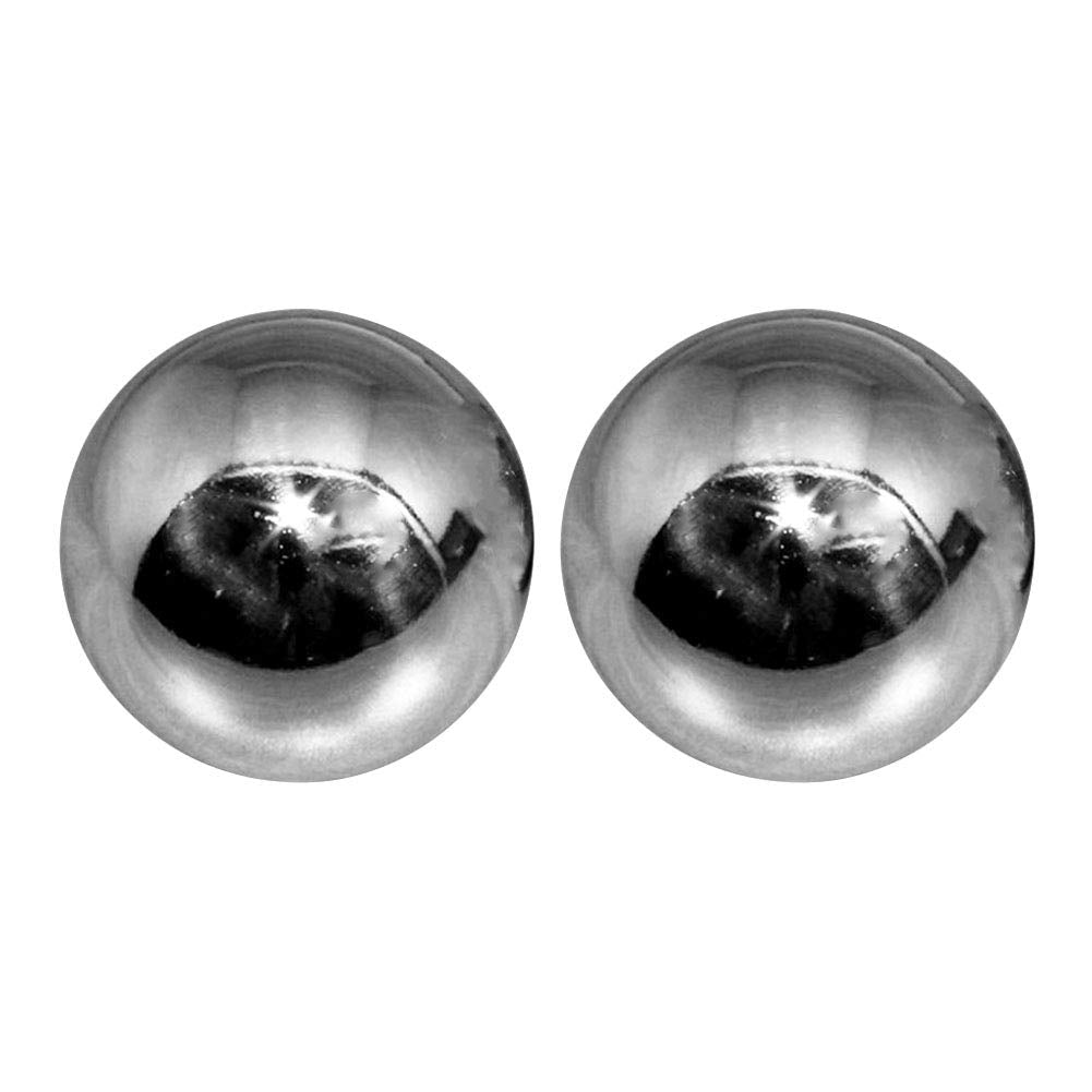 Denpetec 2 bolas de baoding, bolas de estrés chinas para ejercicio de salud con caja de meditación y masaje de mano (plata, diámetro de 1.7 pulgadas, color de caja al azar)