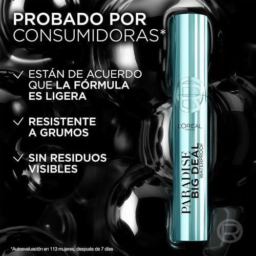 L'Oréal Paris, Mascara de pestañas Paradise Big Deal a prueba de agua, 9.5ML