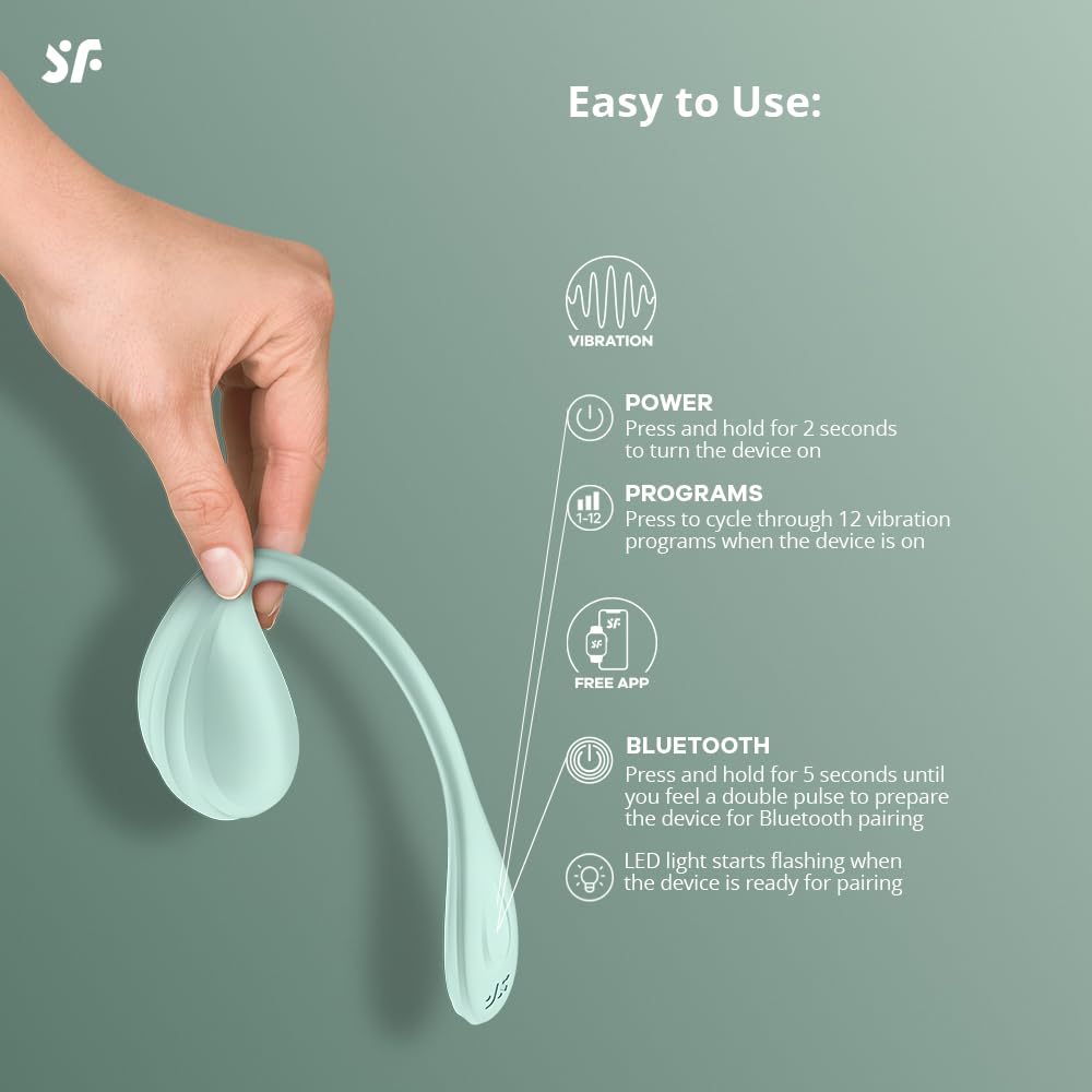 Vibrador del Punto G Satisfyer Menta Recargable e Impermeable IPX7 con Aplicación Para Mujer