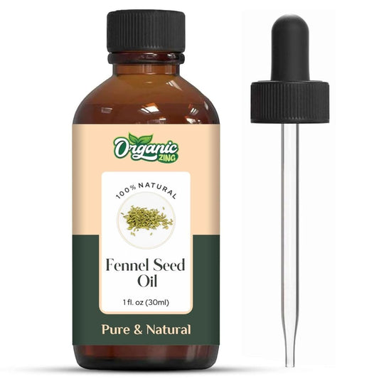 Organic Zing Fennel Seed (Foeniculum Vulgare) Oil | Pure & Natural Carrier Oil for Skincare and Hair Care - 30ml/1.01fl oz