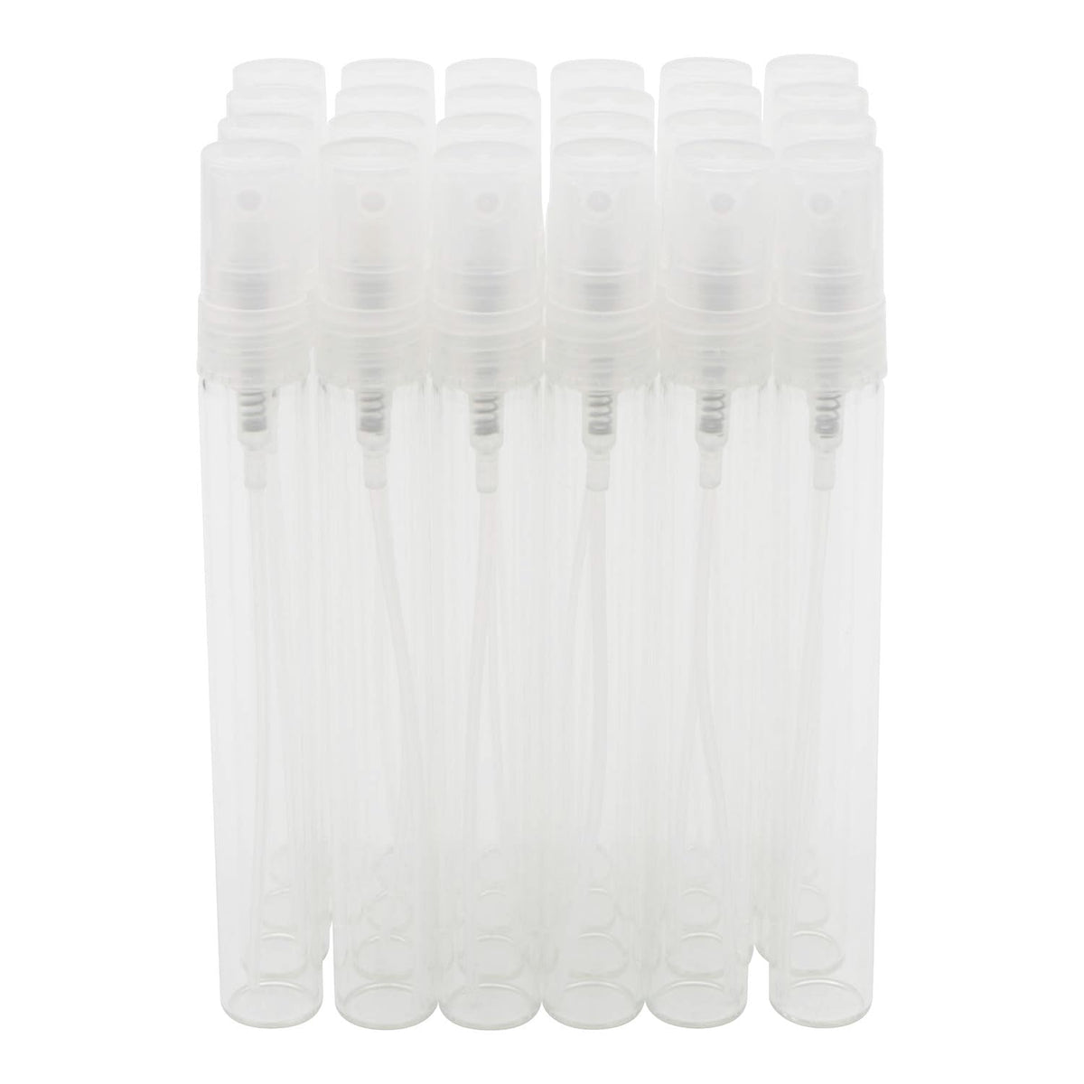 Kesell - Paquete de 24 botellas de spray de 10 ml, botella de spray de niebla fina rellenable vacía, botellas de aerosol de vidrio pequeñas con bombas atomizadoras, recipientes de líquidos pequeños