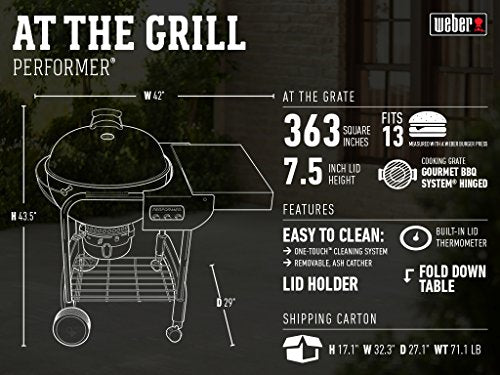 Parrilla de Carbón Weber Performer Negra de 22 Pulgadas