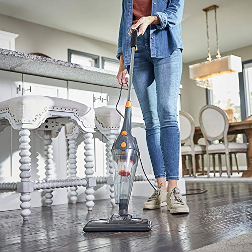 BLACK+DECKER Aspiradora Vertical, Gris metálico con Naranja