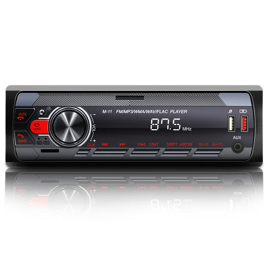 HIMICAR Autoestereo Reproductor Estereo para Automovil MP3, Control por Voz, Dual USB Apoyar AUX/TF/Disco U/FM Bluetooth Estereos con Tarjeta, Llamada Bluetooth + Control Remoto FM