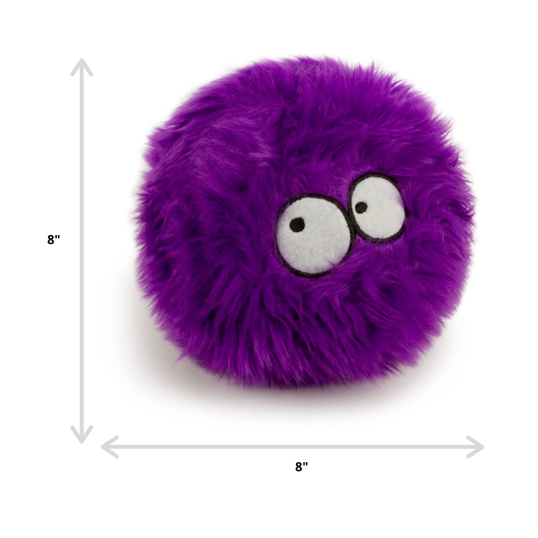 goDog Furballz Squeaky Pelota de Peluche para Perro, Tecnología Chew Guard - Morado, L