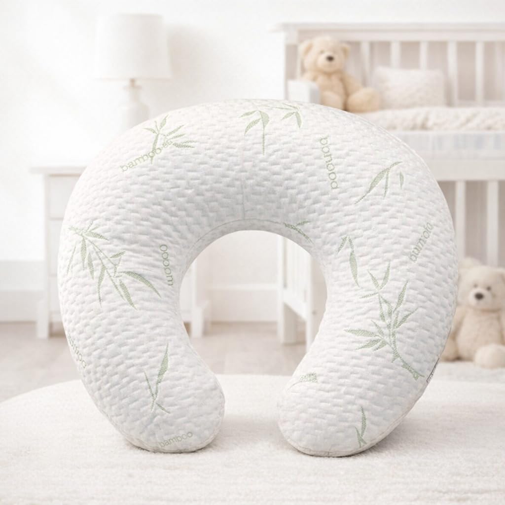Colchones Dorm® Almohada de Lactancia para Amamantar Bebe - Multifuncional - Incluye Cojin + Funda de Bambú Impermeable 18 Certificaciones Internacionales