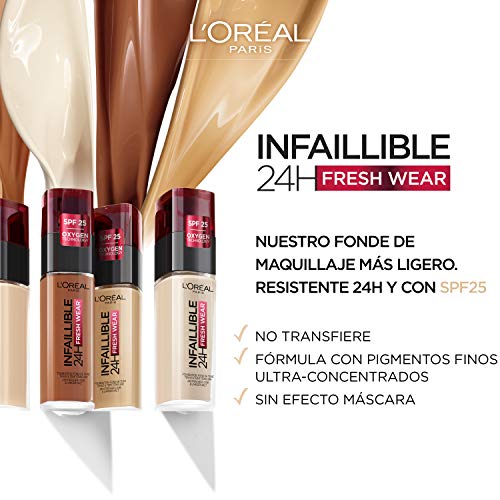 L´Oréal Paris, Base de maquillaje líquida de larga duración, Infallible 32h Freswear, Tono 130 True Beige, 30ml
