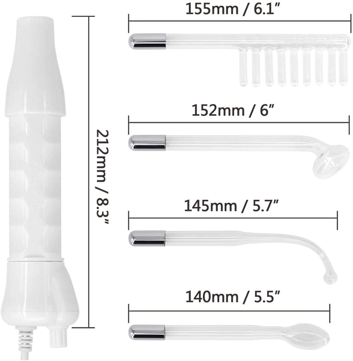Máquinas Faciales, Dispositivo Facial, Varita de Mano para Protección de la piel con 4 Varillas, Reduce las Arrugas Y Círculos Oscuros, Estiramiento de la Piel, Levantador de Piel Facial (Blanco)