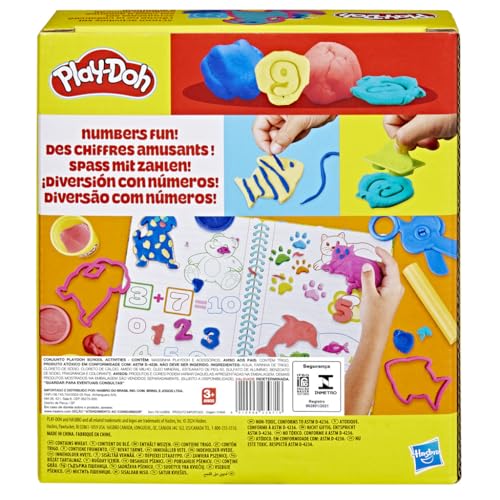 Set de Juego Play-Doh Creat y Aprende Multicolor con Mantel, Adhesivos, Cortadores de Animales y Herramientas para Niños y Niñas en Preescolar +3 Años