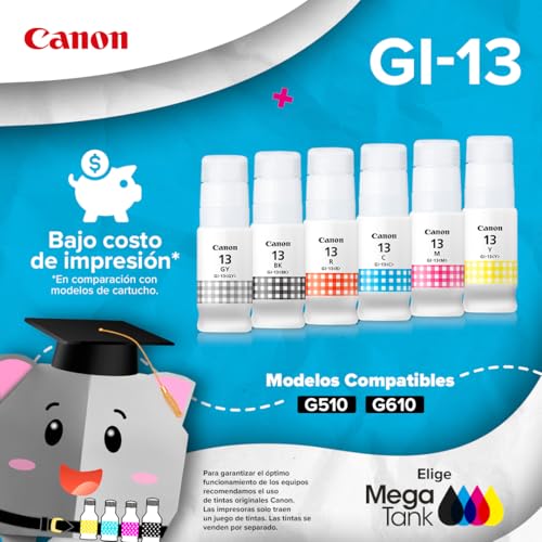 Canon Impresora Wi-Fi G510 de Tanque de tintas, Calidad fotográfica y Capacidad de 6 Botellas de tintas