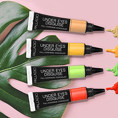 Palladio Corrector de Cobertura Completa, Disfraz para Ojos, Corrector Facial y para Ojos Cremoso, Unifica el Tono de la Piel, Oculta Imperfecciones, Ojeras y Líneas Finas, Custard