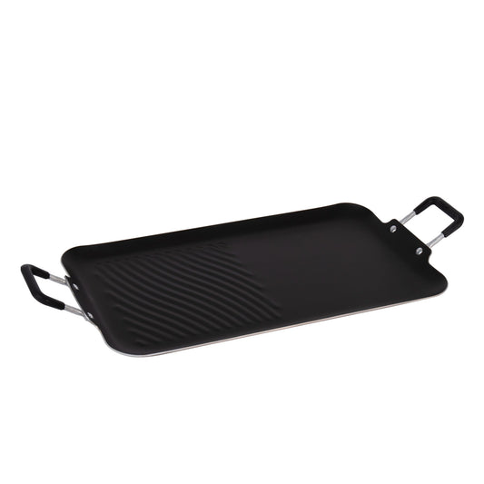 Grill Doble T-fal Negro de 50 cm con Tecnología Antiadherente Easy Plus y Termo Señal