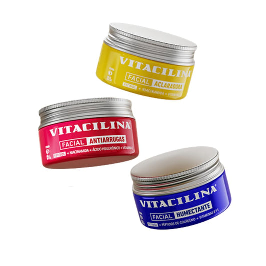 PACK 3 PIEZAS Vitacilina Facial, Humectante/aclaradora/Antiarrugas
