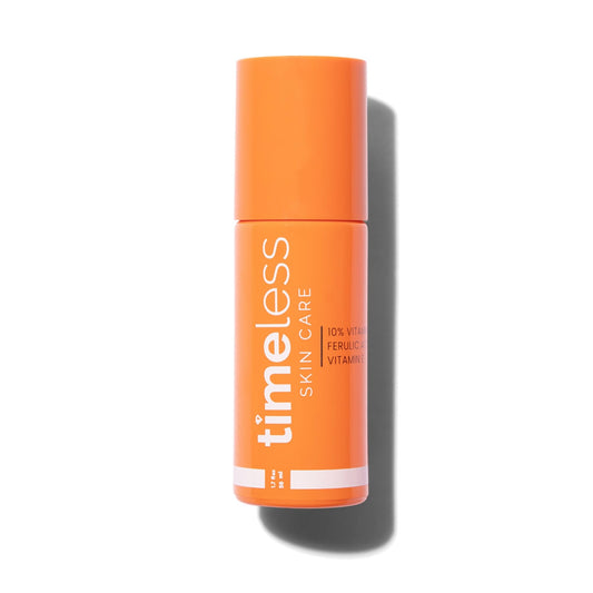 TIMELESS SKIN CARE | Sérum de Vitamina C al 10% + Ácido Ferúlico + Vitamina E | Para Todo tipo de piel | Suero Antioxidante y Aumenta la Producción de Colágeno | 50ML