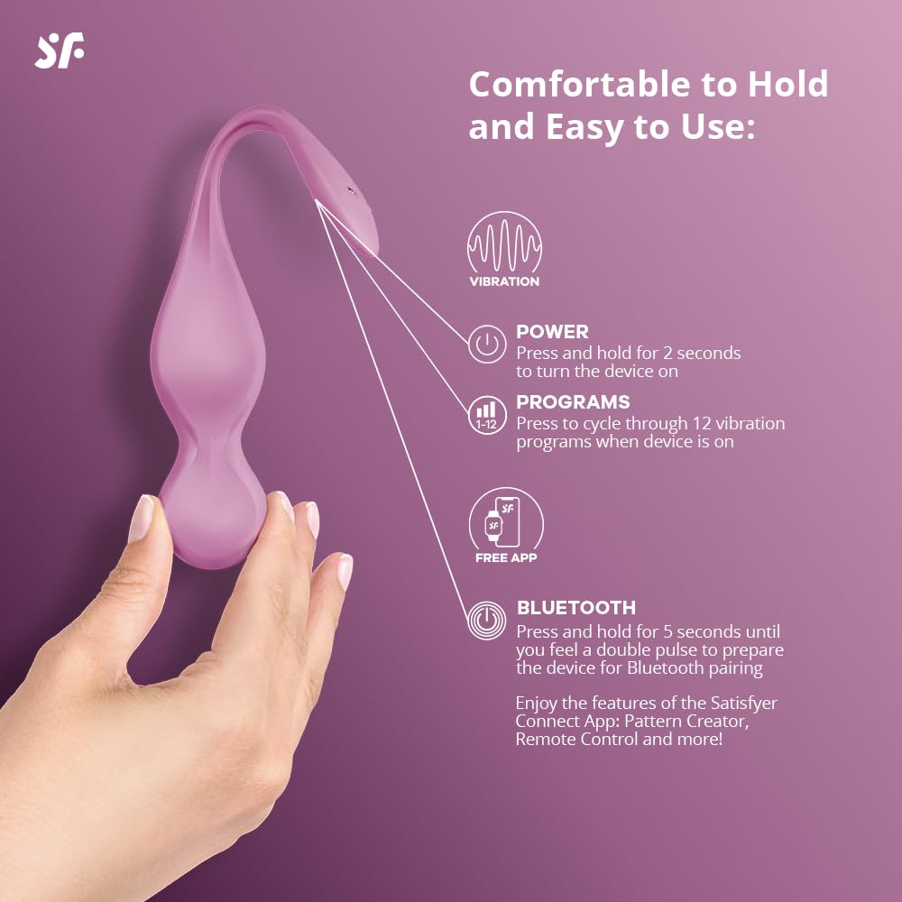 Bolas Vibratorias de Kegel Satisfyer Love Birds 1 Rosa con Aplicación Connect para Fortalecimiento del Suelo Pélvico y Estimulación del Punto G