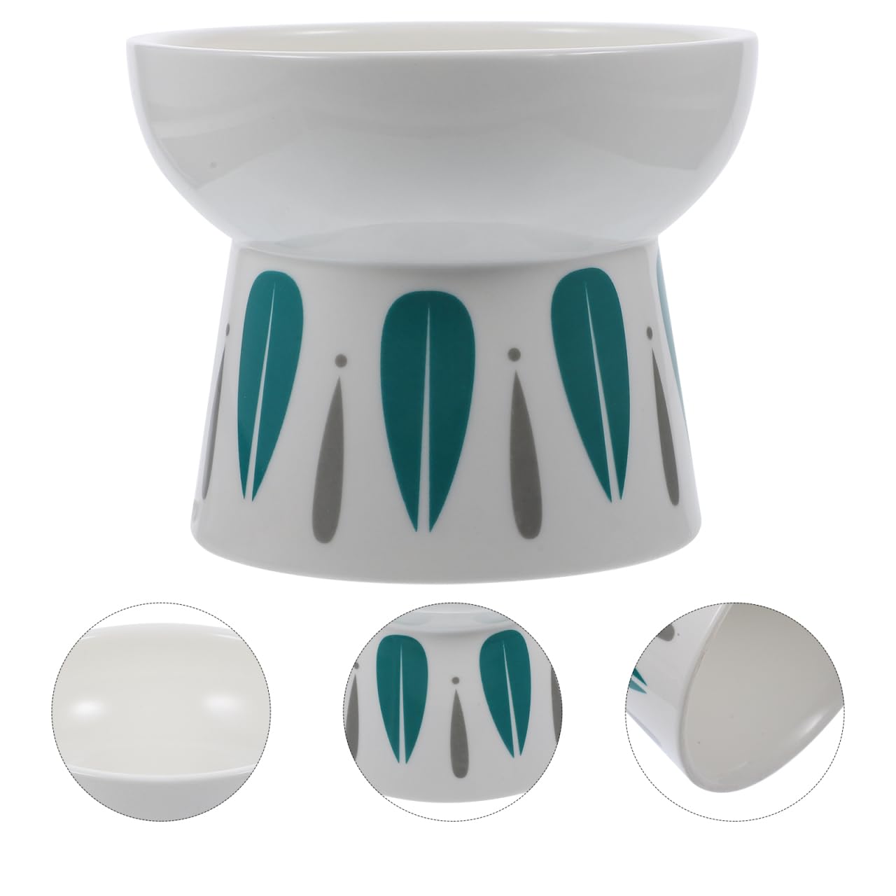 FOMIYES Tazón De Comida para Gatos Cuenco Compacto para Gatos Cuencos Elevados para Gatos De Interior Cuenco De Alimentación Platos De Comida para Gatos Bisel Plato De Gato Cerámica